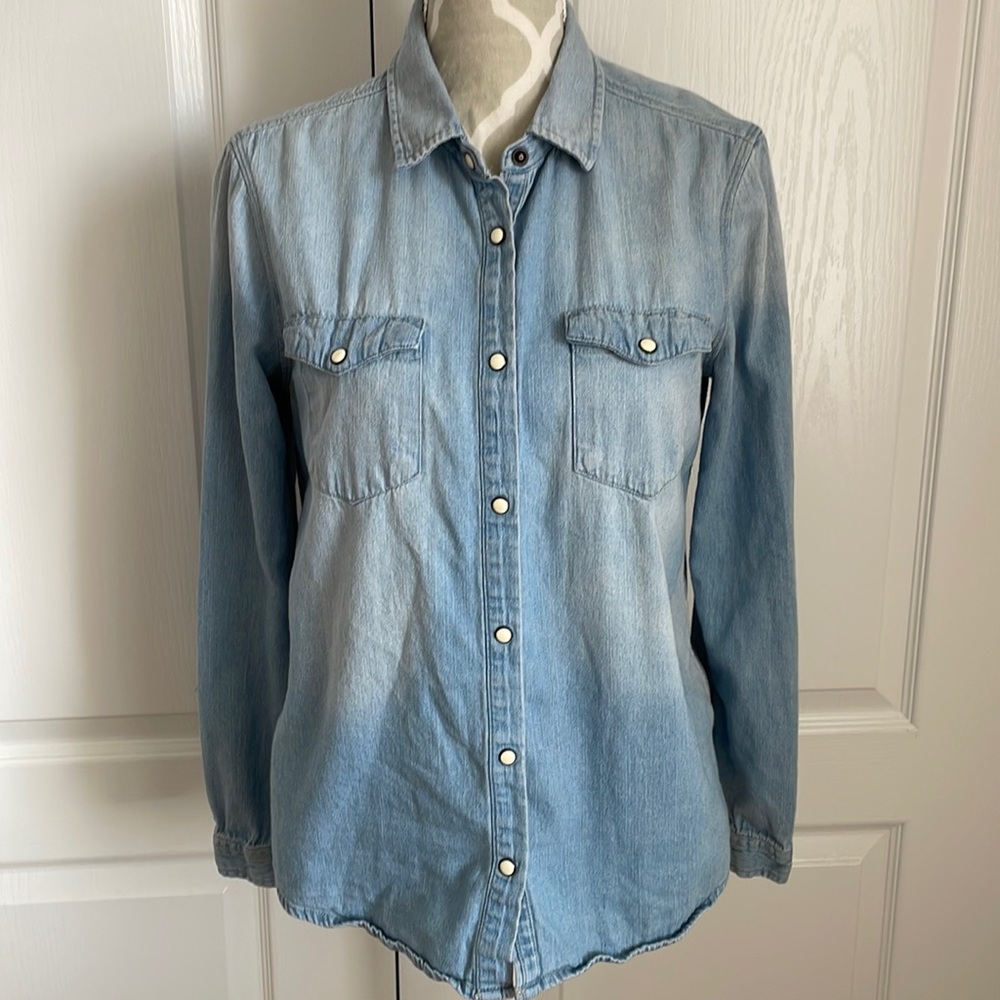 Harlow Light Denim Long Sleeve Shirt - Fits Small